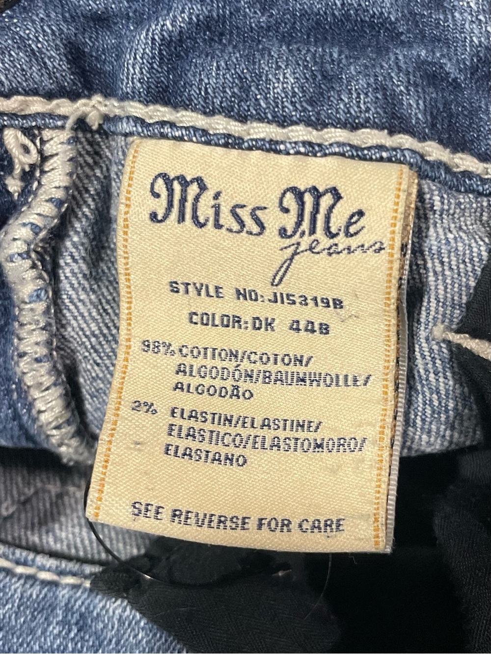 Miss Me Bootcut Jeans Size 29 Y2K Rhinestone Pocket Stretch Denim Western - Picture 8 of 10